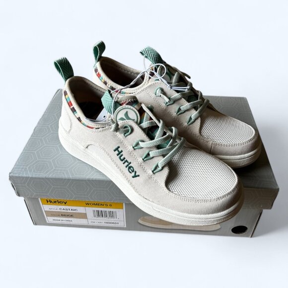 Hurley Castaic Women's Bungee shoes Beige Size 6 - Picture 1 of 6